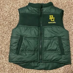 Kids puffer vest Baylor University. Baylor bears. College apparel.